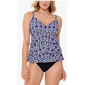NWT SWIM SOLUTIONS Jewel Printed Bust and Tummy Control Swimsuit Size 12